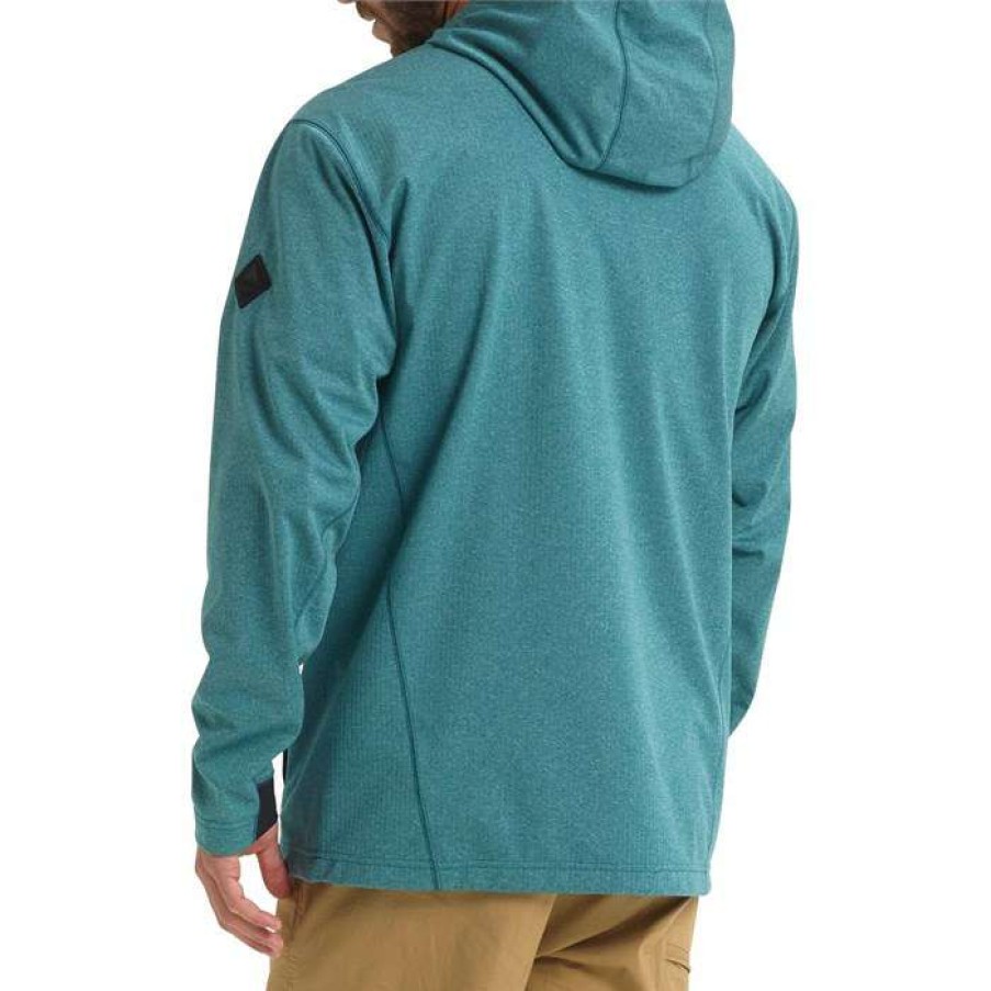 Men'S Clothing * | Burton Performance Crown Bonded Full-Zip Hoodie Deep Teal Heather