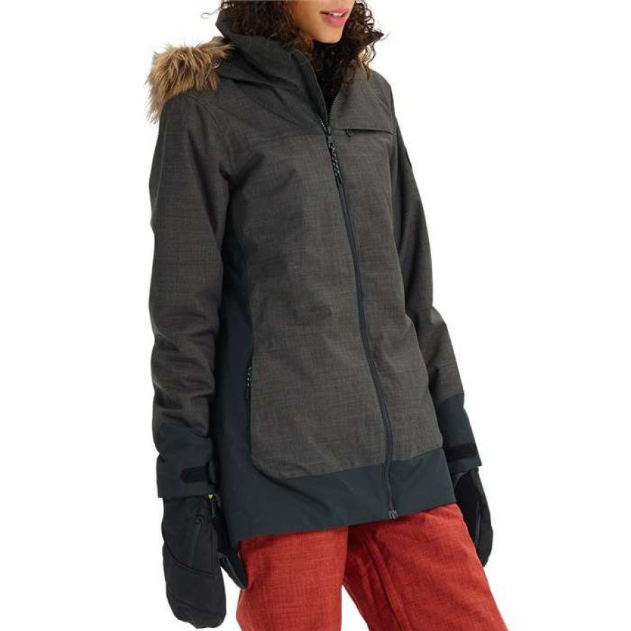 Women'S Clothing * | Burton Lelah Jacket Women'S True Black Heather/True Black