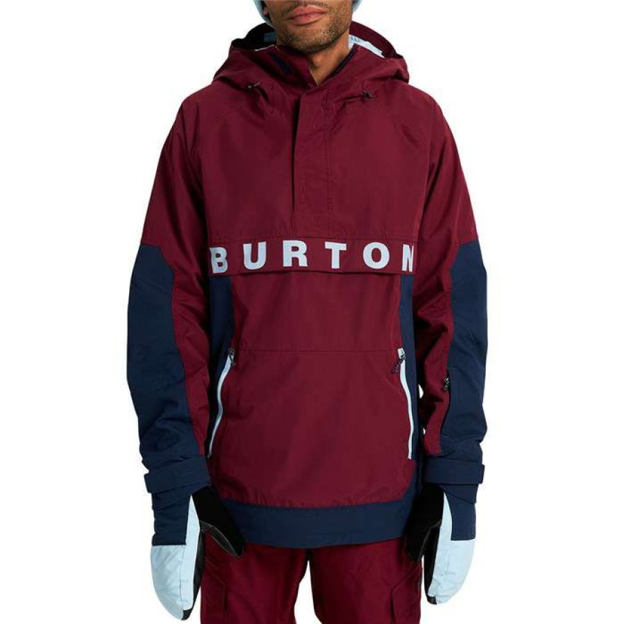 Men'S Clothing * | Burton Frostner Anorak Mulled Berry / Dress Blue