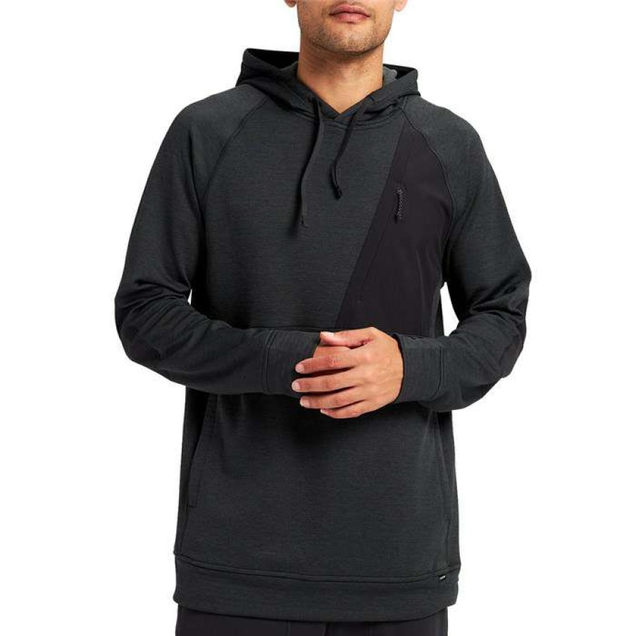 Men'S Snowboard * | Burton Multipath Grid Pullover Fleece True Black