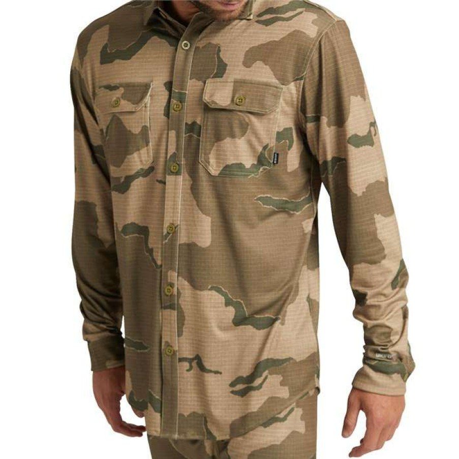 Men'S Snowboard * | Burton Midweight Oxford Shirt Barren Camo