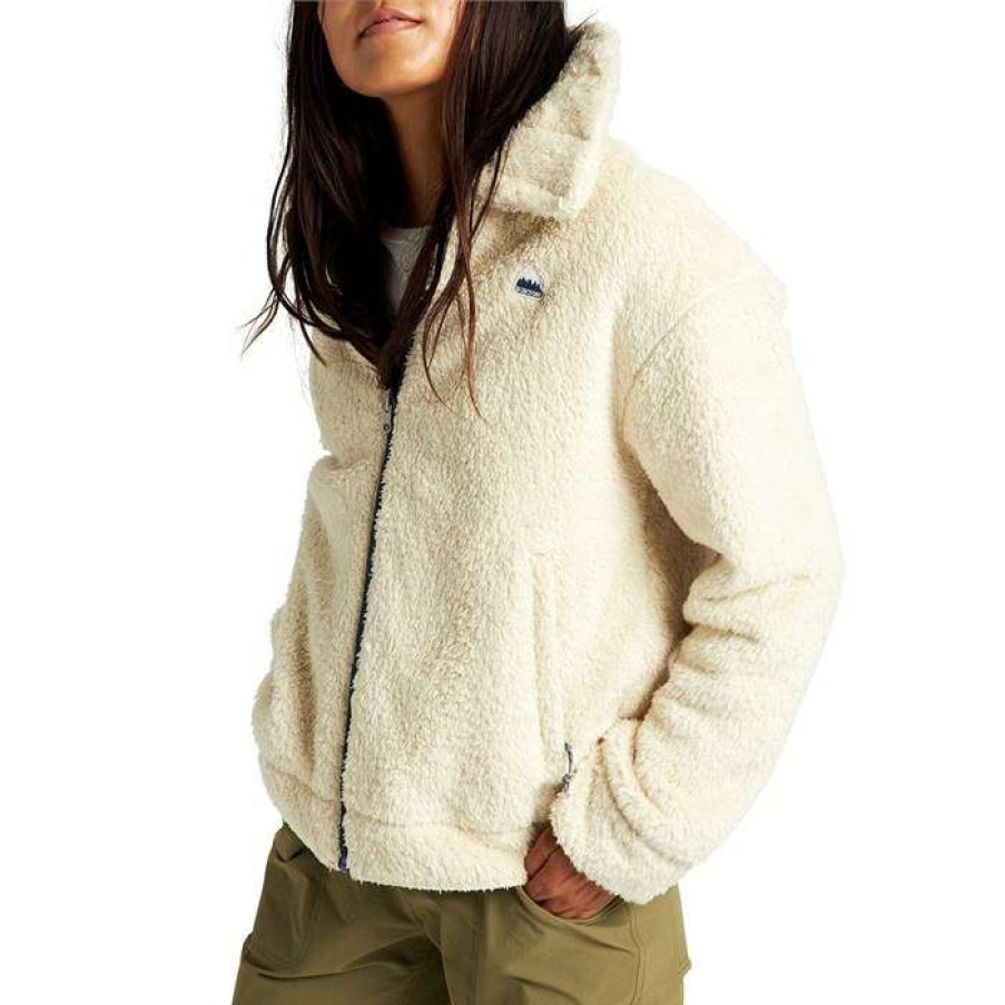 Women'S Clothing * | Burton Lynx Full-Zip Reversible Jacket Women'S Creme Brulee / Folkstone Gray