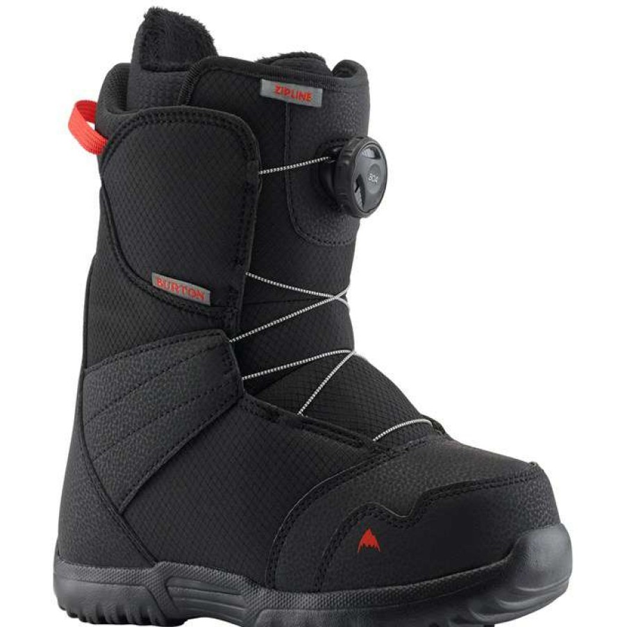 Snowboard * | Burton Zipline Boa Snowboard Boots Big Kids' 2023 Black