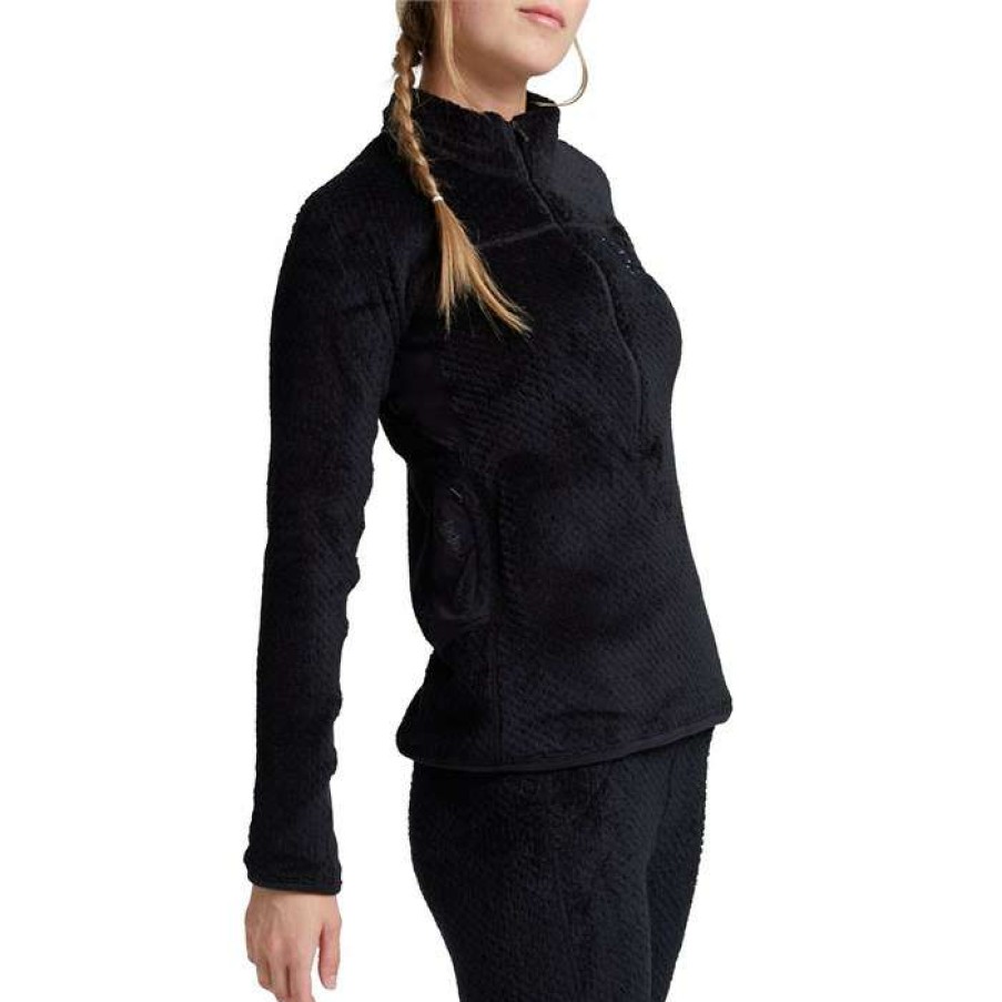 Women'S Clothing * | Burton Ak Baker Hi-Loft Quarter-Zip Fleece Women'S True Black