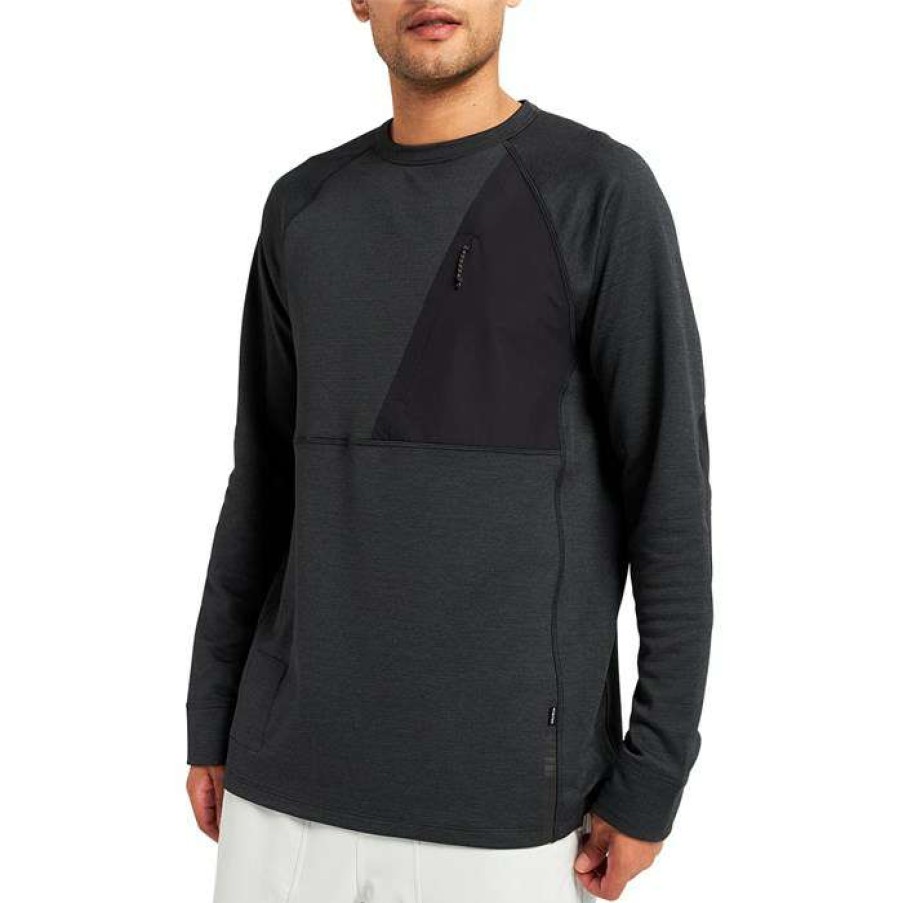 Men'S Clothing * | Burton Multipath Grid Crewneck True Black