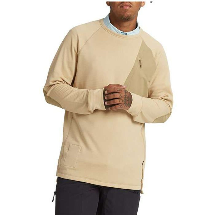 Men'S Clothing * | Burton Multipath Grid Crewneck Safari/Kelp