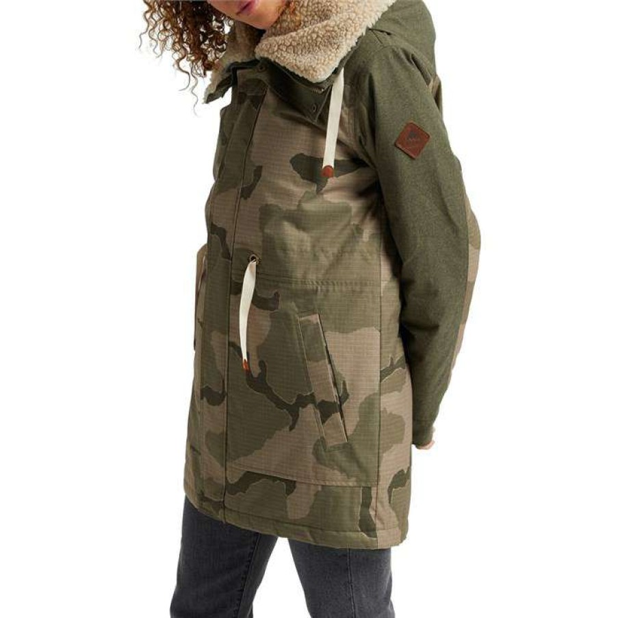 Women'S Clothing * | Burton Hazelton Jacket Women'S Martini Olive/Barren Camo