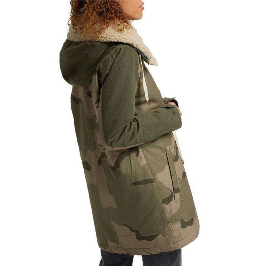 Women'S Clothing * | Burton Hazelton Jacket Women'S Martini Olive/Barren Camo