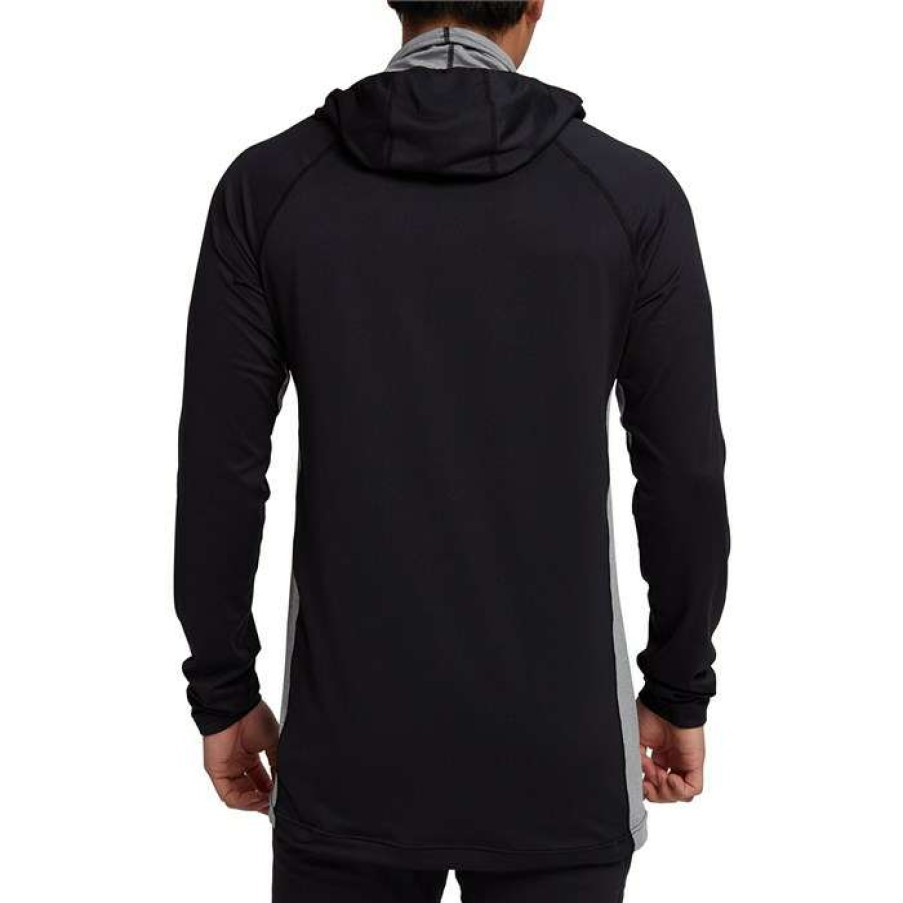 Men'S Snowboard * | Burton Midweight X Long Neck Hooded Base Layer Top True Black/Gray Heather