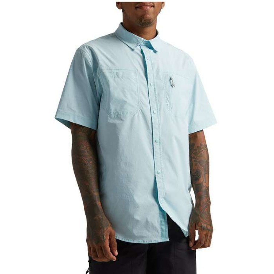 Men'S Clothing * | Burton Multipath Utility Short-Sleeve Shirt Iced Aqua